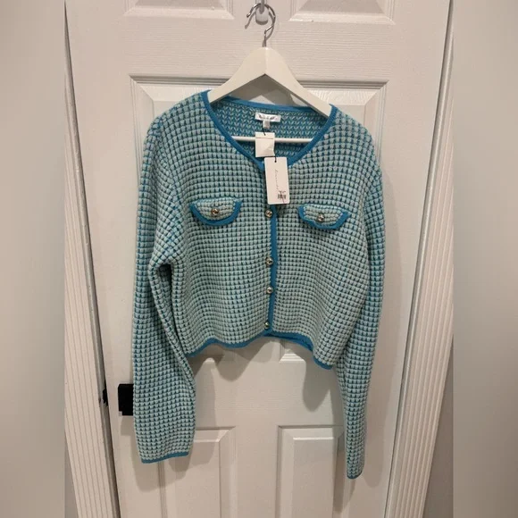 Line & Dot Warm Your Heart Cardigan, Size L, blue - Picture 3 of 7